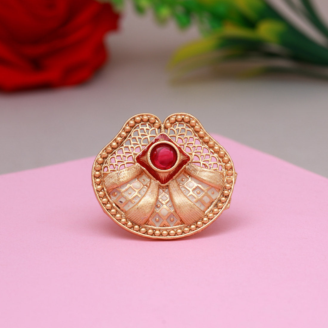 Rani Color Copper Finger Ring (CPR179RNI)
