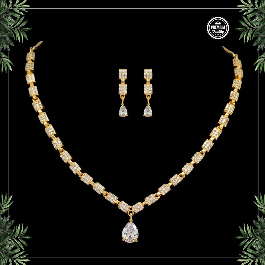 White Color American Diamond Necklaces Set (CZN336WHT)