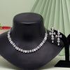 Preyans Luxury Silver Color American Diamond Necklace Set (CZN738SLV-PR)