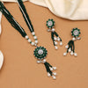 Green Color American Diamond Necklace Set (CZN890GRN)