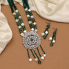 Green Color American Diamond Necklace Set (CZN892GRN)