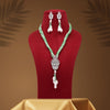 Pista Green Color American Diamond Necklace Set (CZN893PGRN)