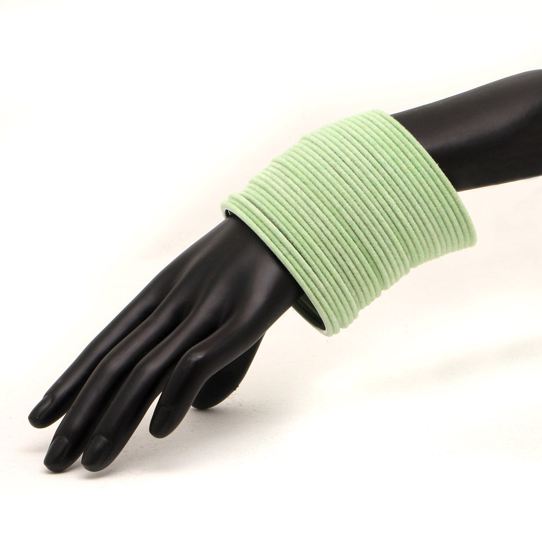 Pista Green Color 4 Set Of Velvet Fashion Bangles Combo Size(2 Set Of 2.6, 2 Set Of 2.8) FB101CMB