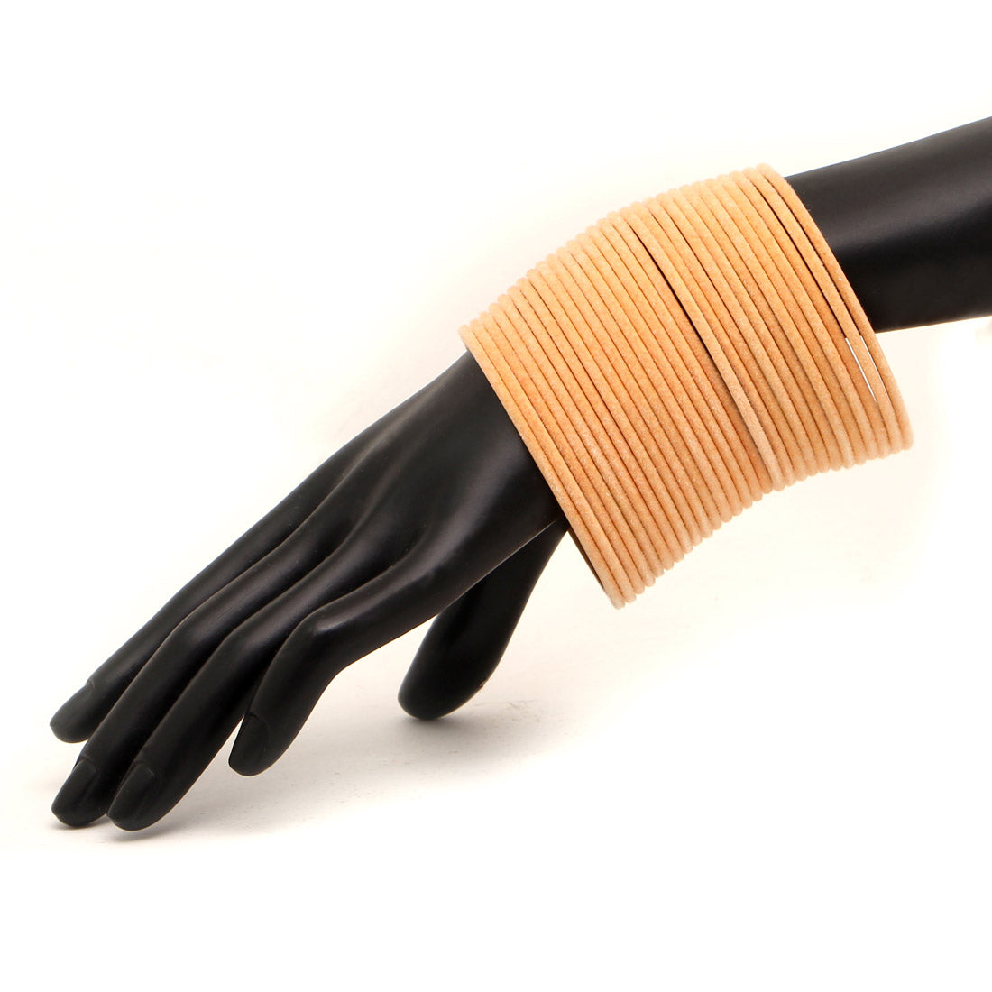 Light Peach Color 4 Set Of Velvet Fashion Bangles Combo Size(2 Set Of 2.6, 2 Set Of 2.8) FB115CMB