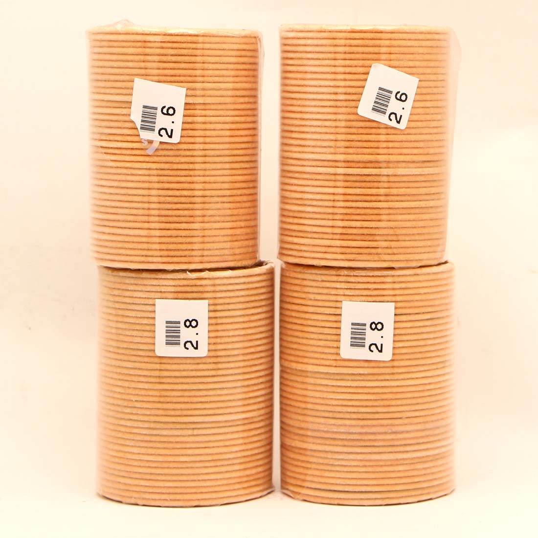 Light Peach Color 4 Set Of Velvet Fashion Bangles Combo Size(2 Set Of 2.6, 2 Set Of 2.8) FB115CMB