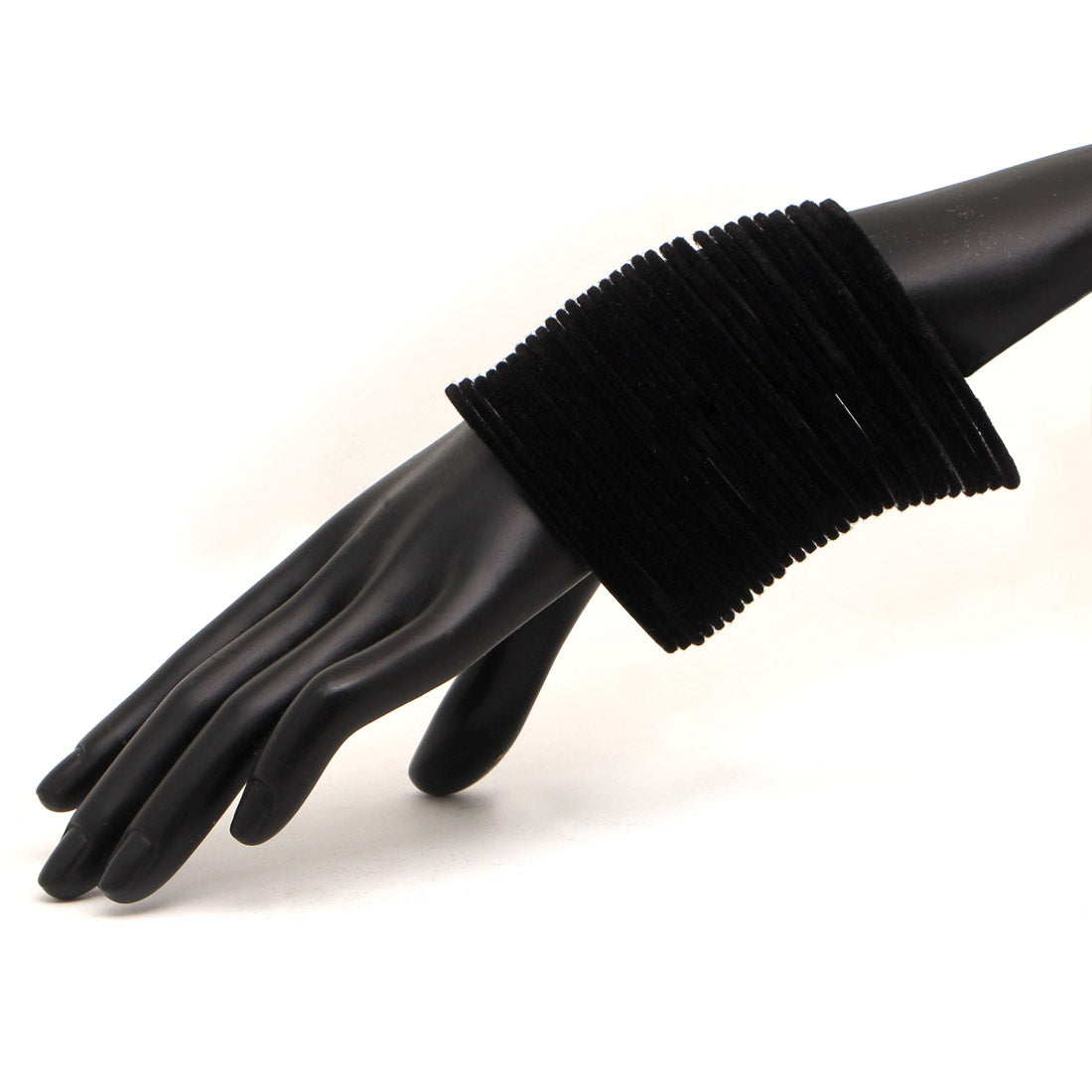 Black Color 4 Set Of Velvet Fashion Bangles Combo Size(2 Set Of 2.6, 2 Set Of 2.8) FB117CMB