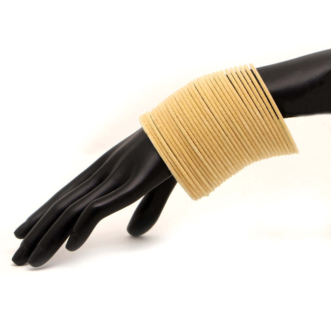 Cream Color 4 Set Of Velvet Fashion Bangles Combo Size(2 Set Of 2.6, 2 Set Of 2.8) FB119CMB