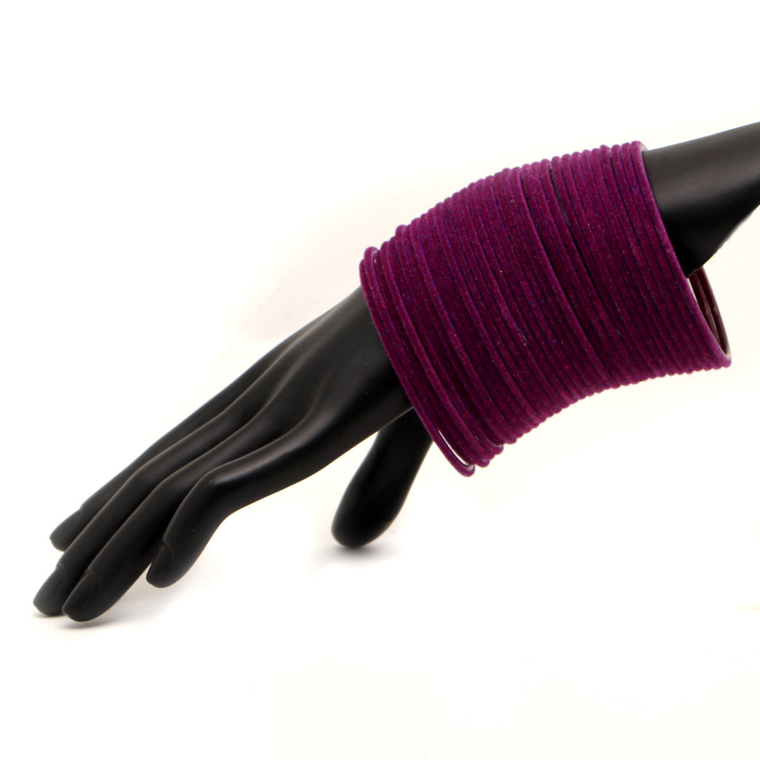 Wine Color 4 Set Of Velvet Fashion Bangles Combo Size(2 Set Of 2.6, 2 Set Of 2.8) FB121CMB