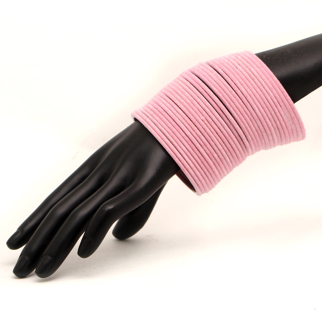 Baby Pink Color 4 Set Of Velvet Fashion Bangles Combo Size(2 Set Of 2.6, 2 Set Of 2.8) FB132CMB