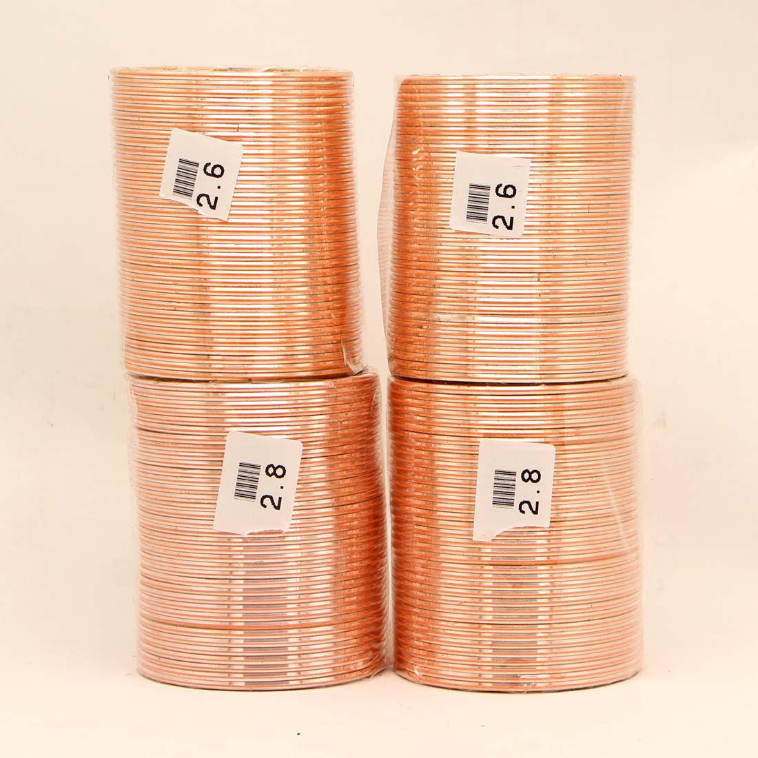 Peach Color 4 Set Of Fashion Bangles Combo Size(2 Set Of 2.6, 2 Set Of 2.8) FB170CMB