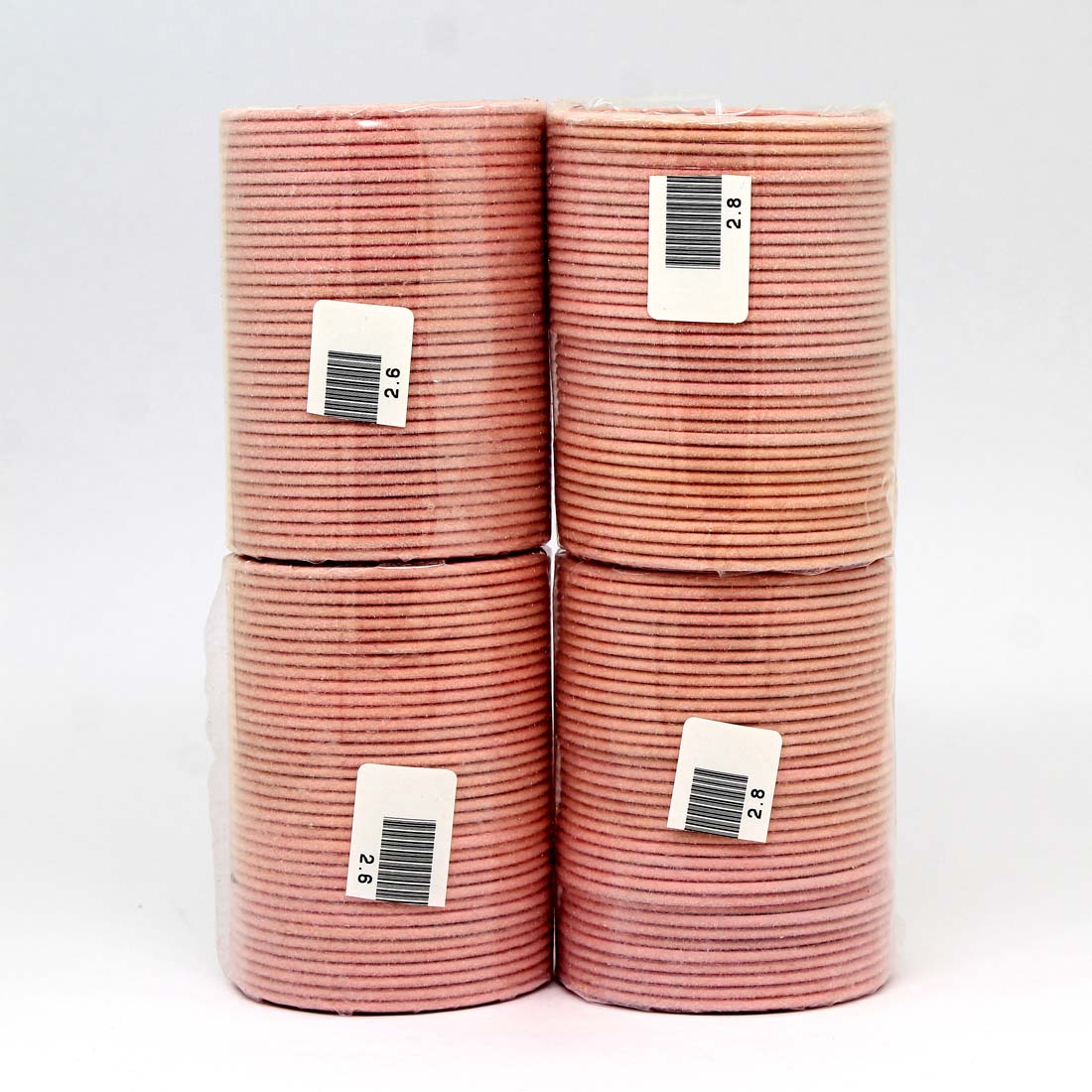 Baby Pink Color 4 Set Of Velvet Fashion Bangles Combo Size(2 Set Of 2.6, 2 Set Of 2.8) -FB211CMB