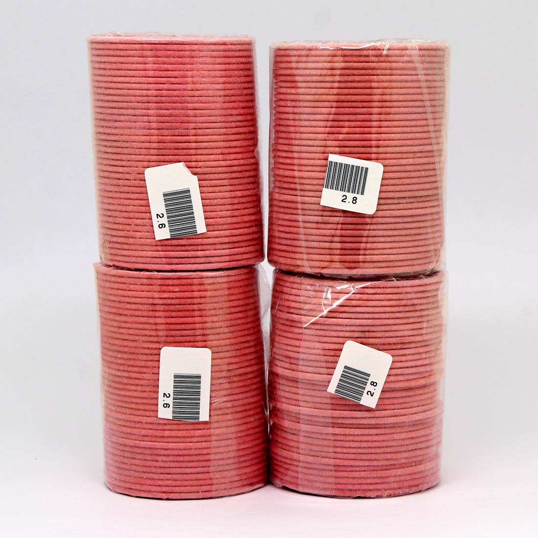 Peach Color 4 Set Of Velvet Fashion Bangles Combo Size(2 Set Of 2.6, 2 Set Of 2.8) -FB212CMB