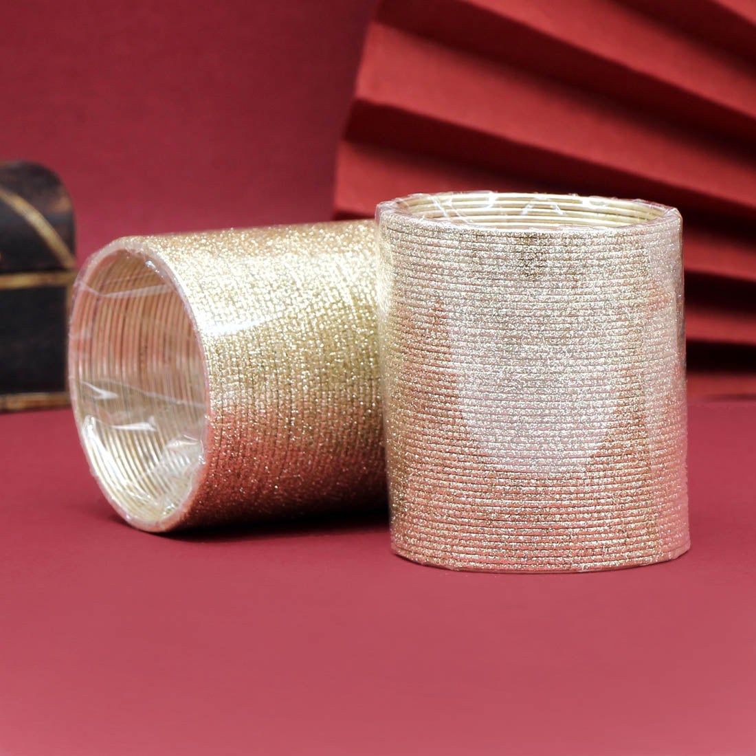 Gold Color 2 Set Of Fashion Bangles Combo Size: 2.10 (FB250CMB)