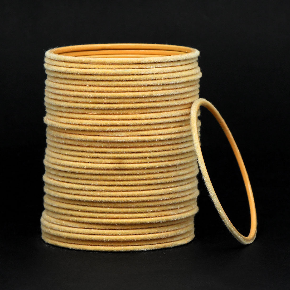 Butterscotch Color 4 Set Of Velvet Fashion Bangles Combo Size(2 Set Of 2.6, 2 Set Of 2.8) (FB263CMB)