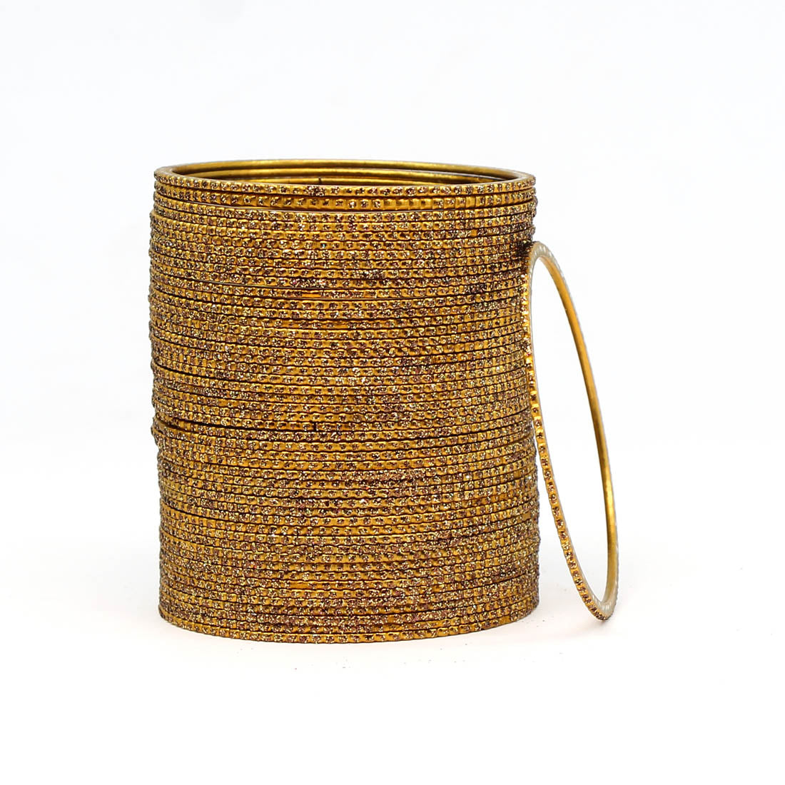 Gold Color 2 Set Of Fashion Bangles Combo Size: 2.6, 2.8 (FB270CMB)