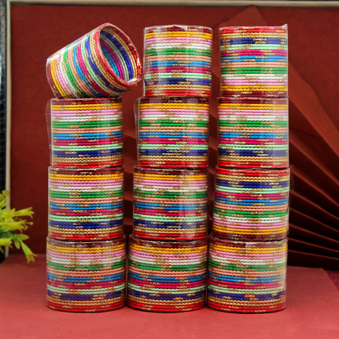 Multi Color 12 Set Of Kids Bangles Combo Size: (4 Set Of 1.12, 4 Set Of 1.14, 4 Set Of 2.0) (FB271CMB)