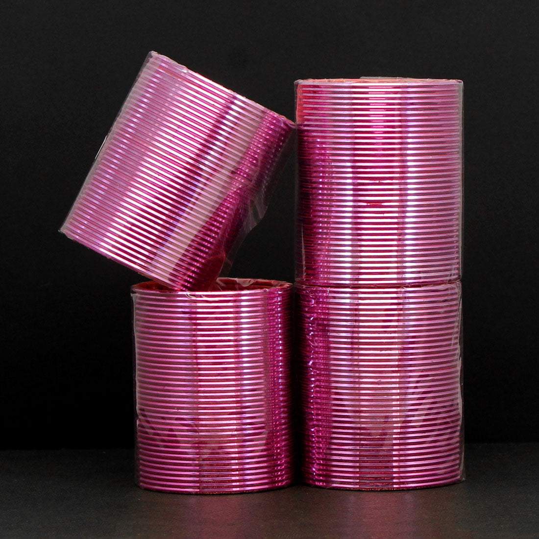 Onion Color 4 Set Of Fashion Bangles Combo Size(2 Set Of 2.6, 2 Set Of 2.8) (FB275CMB)