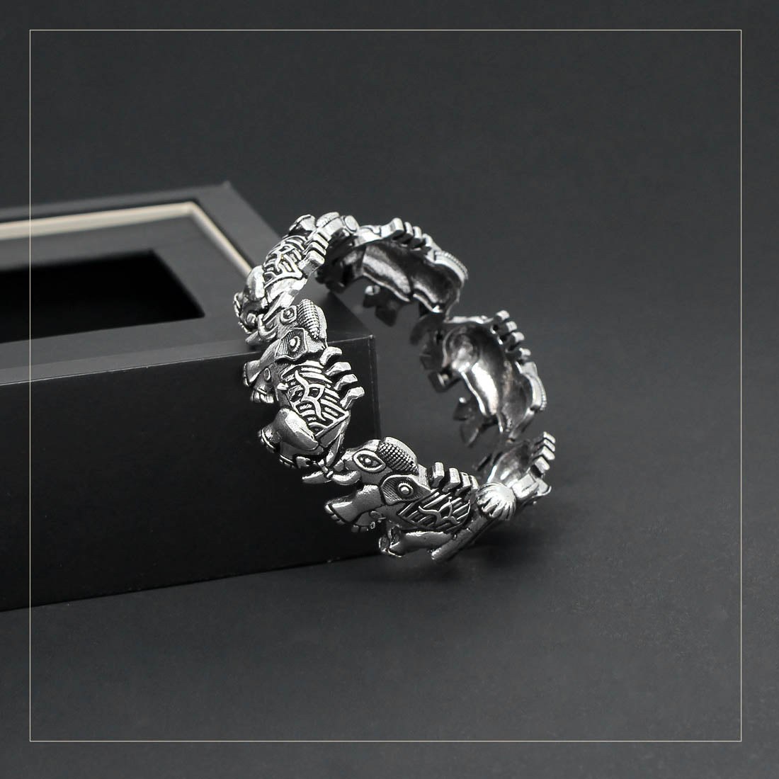 Silver Color Oxidised Bracelet (GSB163SLV)