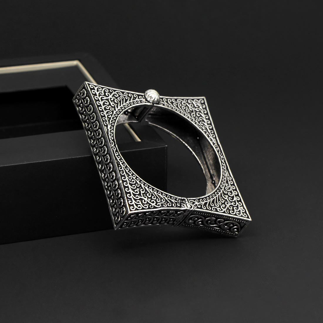 Silver Color Oxidised Bracelet (GSB165SLV)