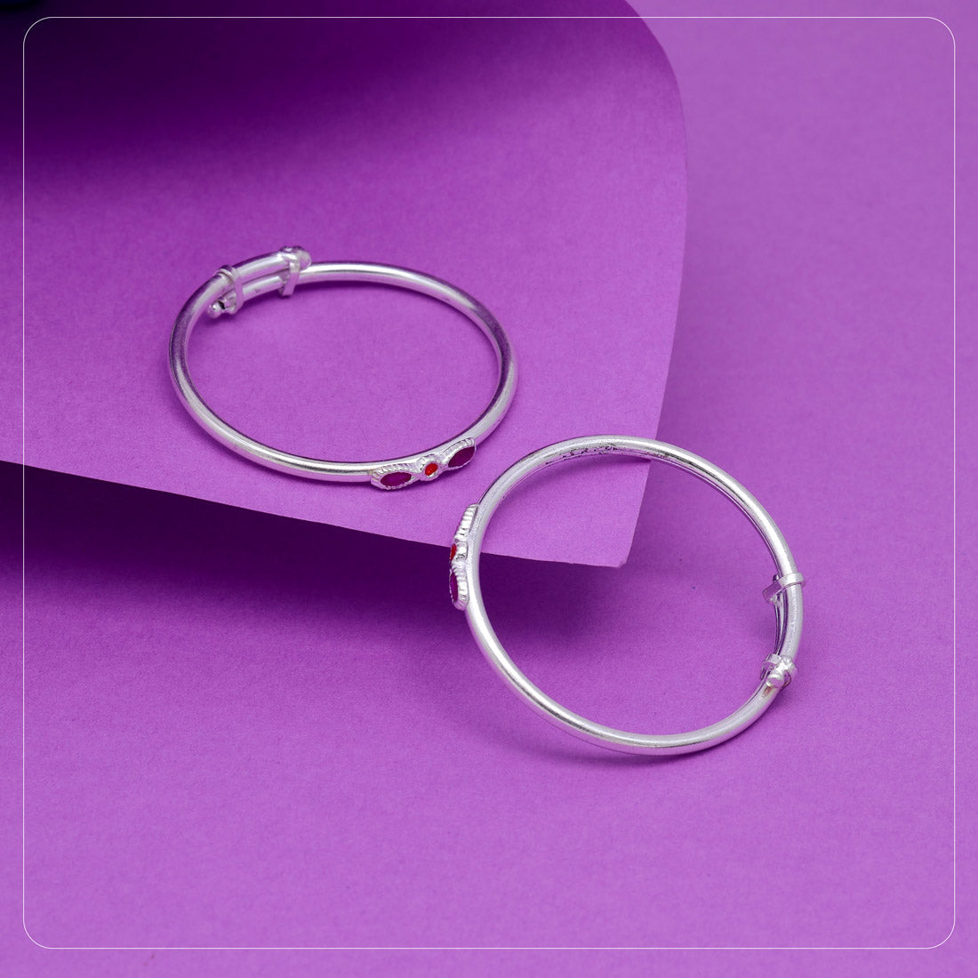 Multi Color 1 Pair Of Oxidised Kids Bangles Size: 1.6 (GSB327MLT-1.6)