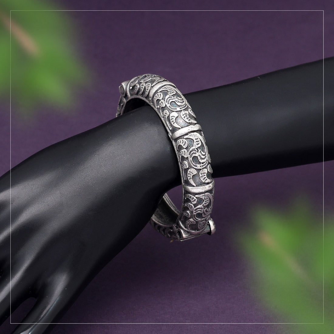 Silver Color Oxidised Bracelet (GSB335SLV)