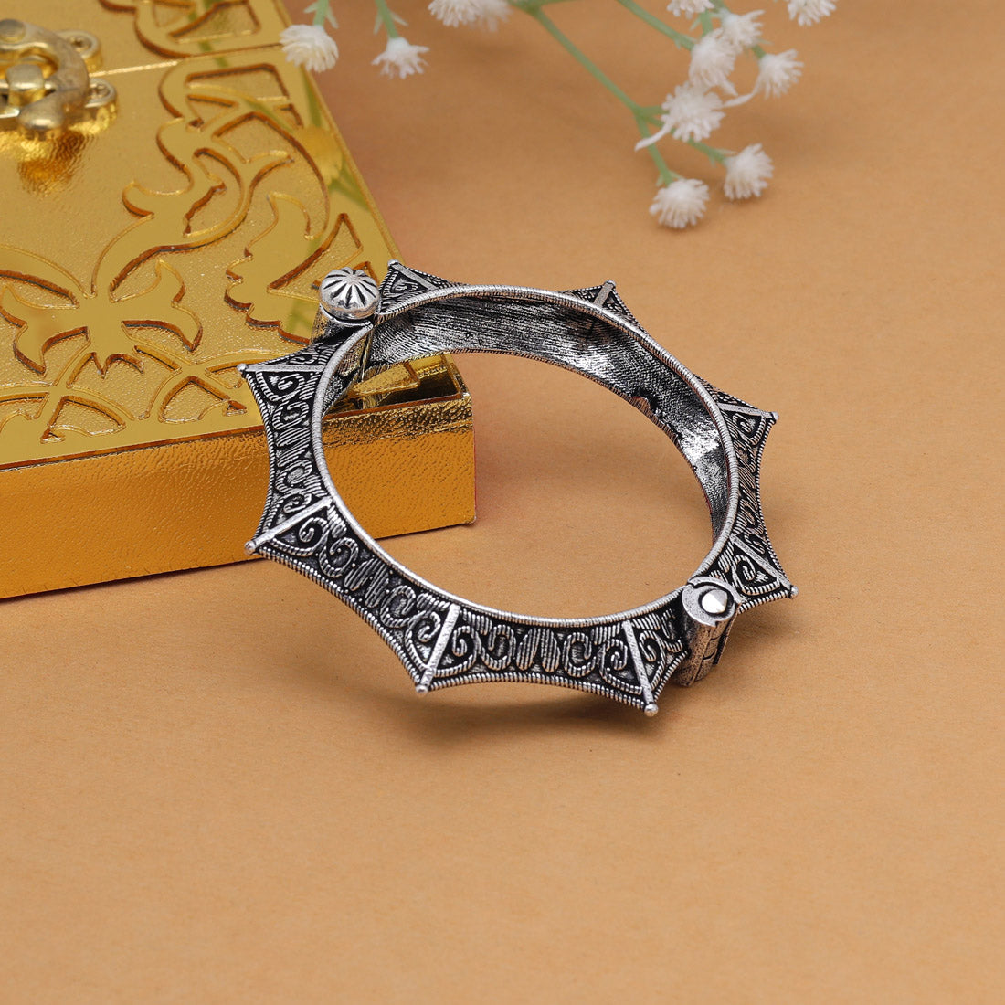 Silver Color Oxidised Bracelet (GSB341SLV)