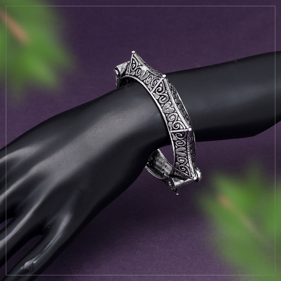Silver Color Oxidised Bracelet (GSB341SLV)