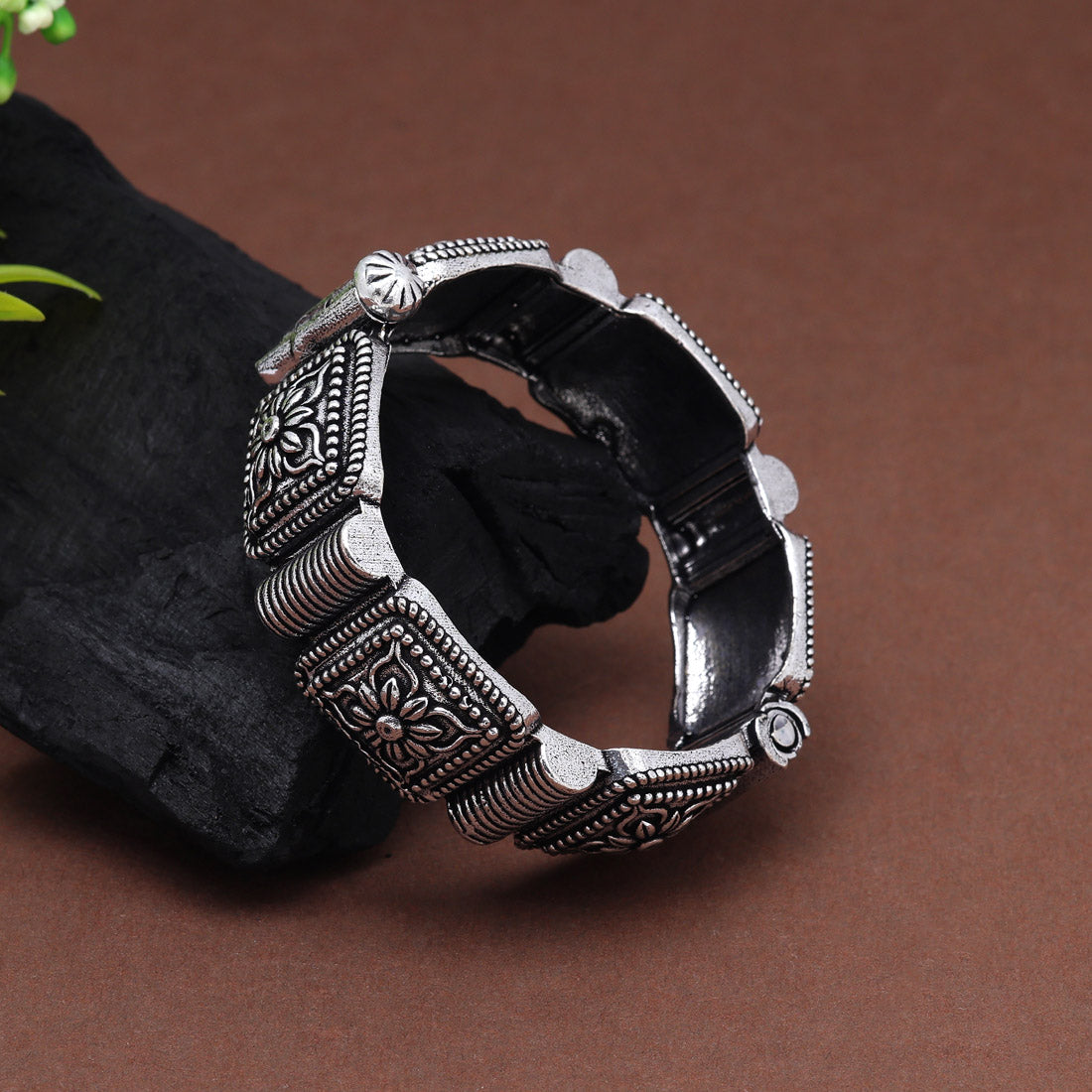 Silver Color Oxidised Bracelet (GSB342SLV)