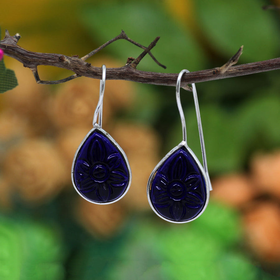 Blue Color Oxidised Earrings (GSE2153BLU)