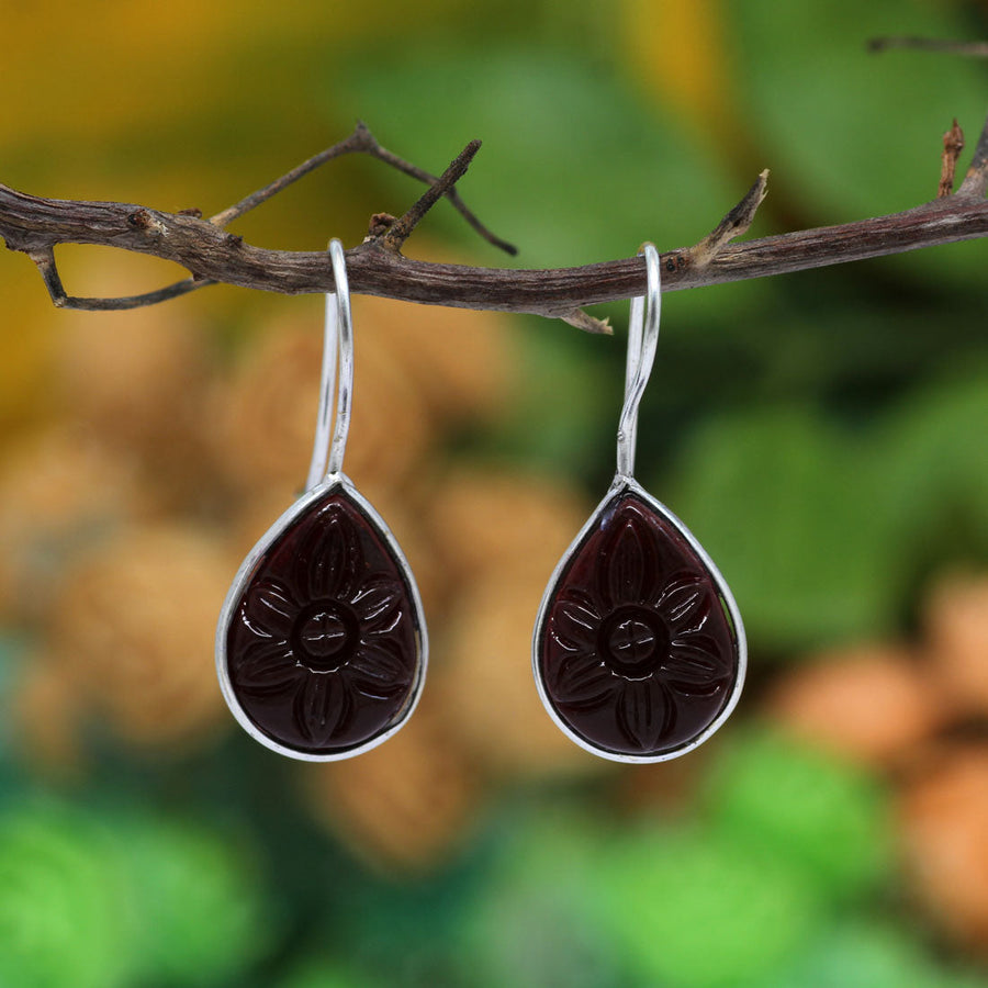 Dark Brown Color Oxidised Earrings (GSE2153DBRW)