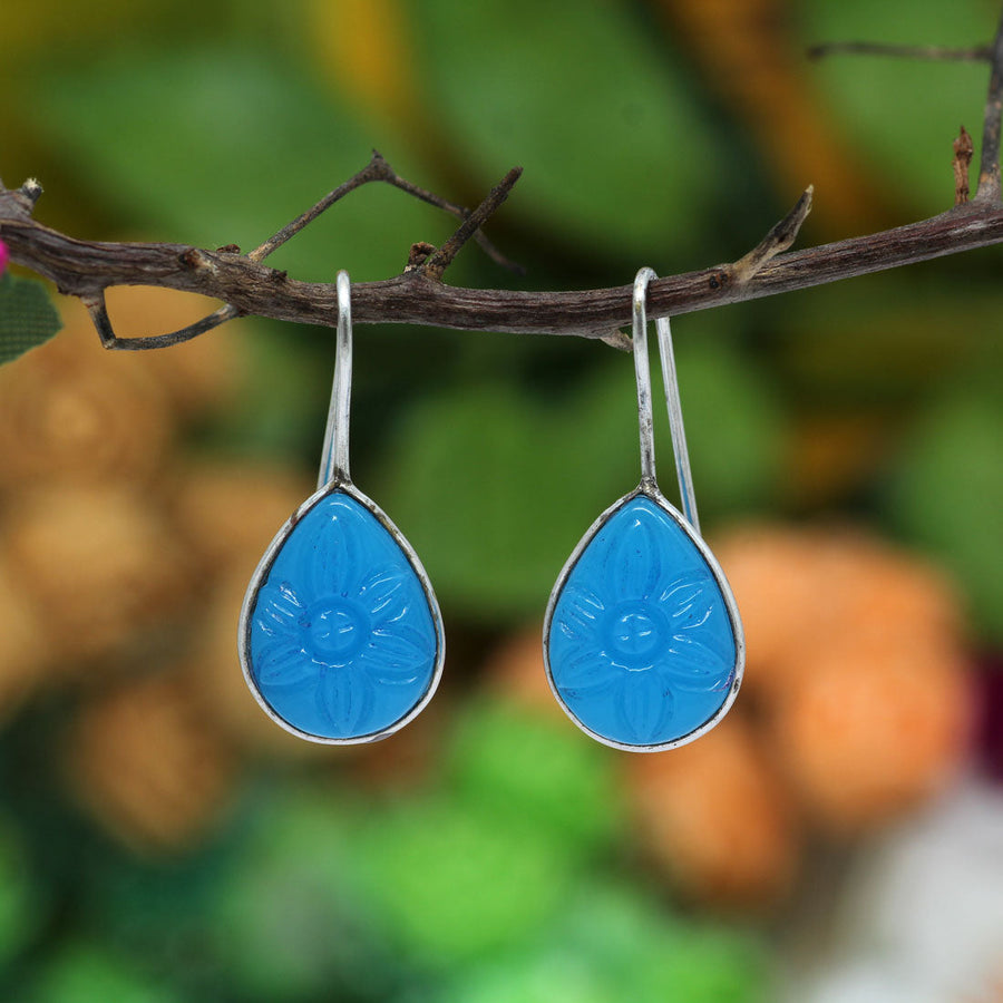 Firozi Color Oxidised Earrings (GSE2153FRZ)