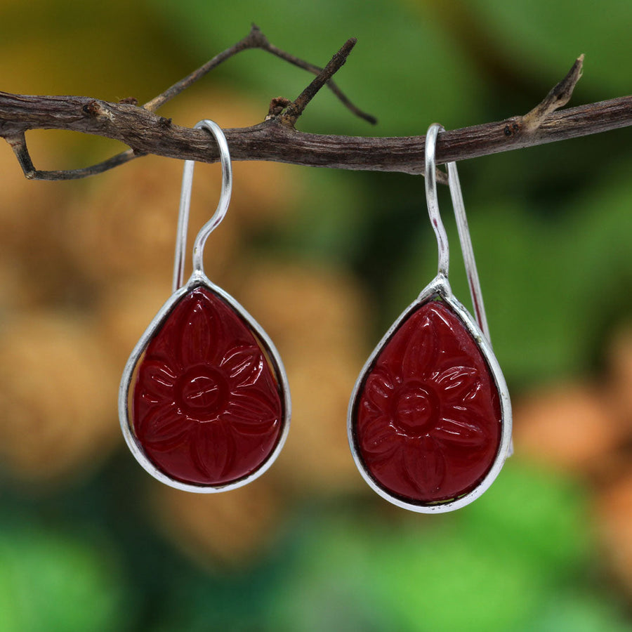 Maroon Color Oxidised Earrings (GSE2153MRN)