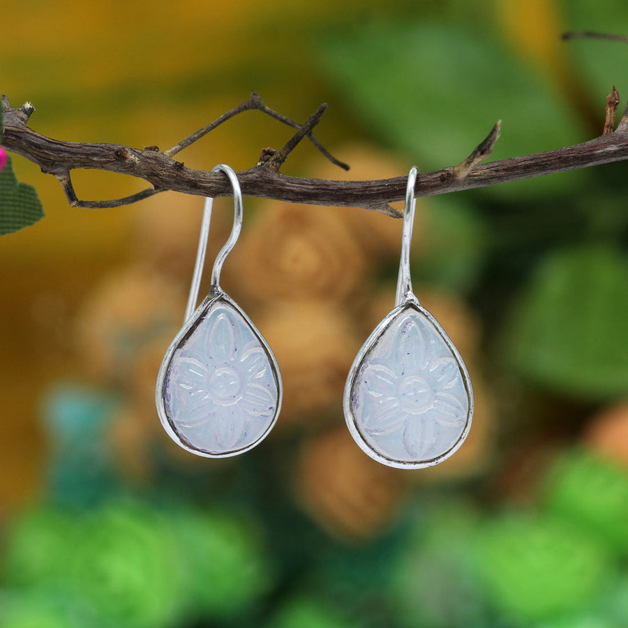 White Color Oxidised Earrings (GSE2153WHT)