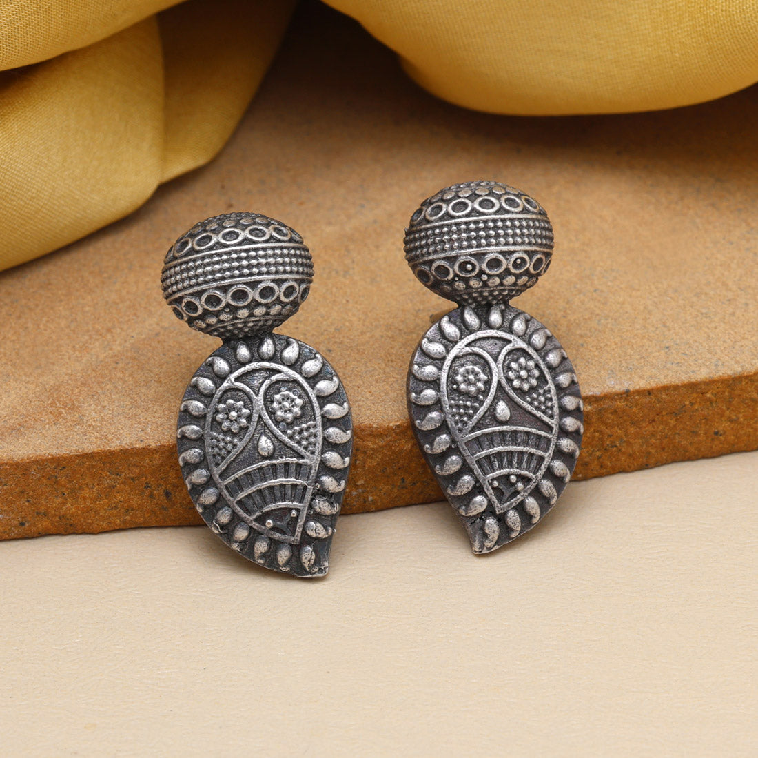 Silver Color Oxidised Earrings (GSE2825SLV)