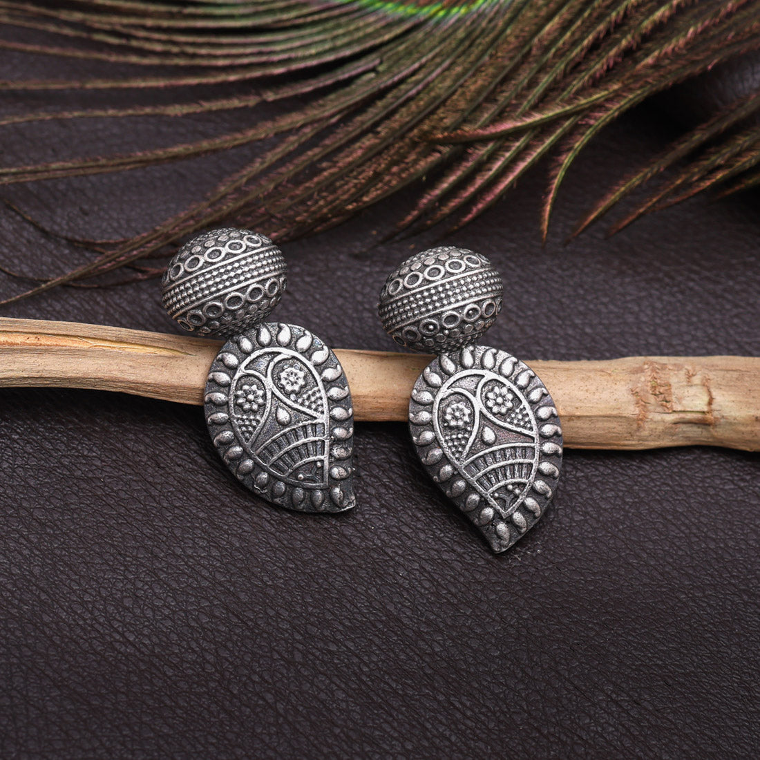 Silver Color Oxidised Earrings (GSE2825SLV)