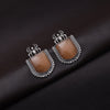 Brown Color Monalisa Stone Oxidised Earrings (GSE2830BRW)
