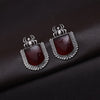 Maroon Color Monalisa Stone Oxidised Earrings (GSE2830MRN)