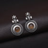 Light Brown Color Monalisa Stone Oxidised Earrings (GSE2832LBRW)