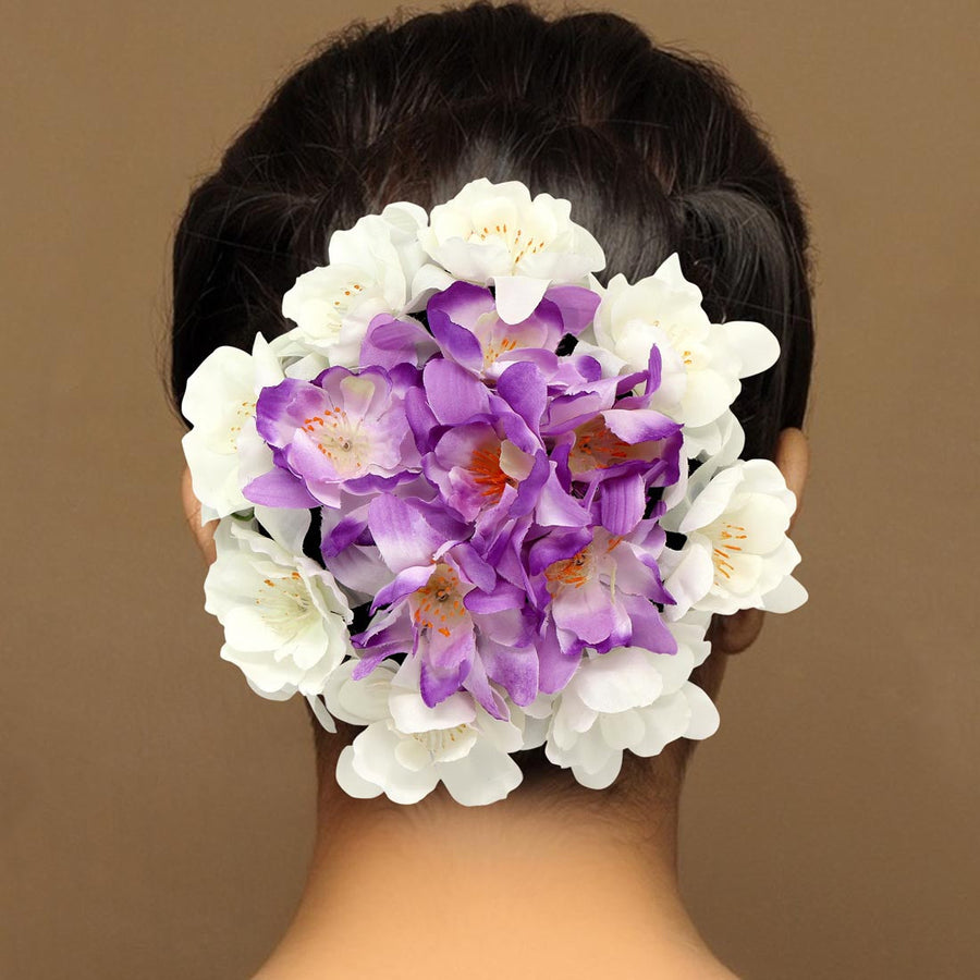 Purple & White Color Juda Pin / Hair Pin (HRP171PRPWHT)