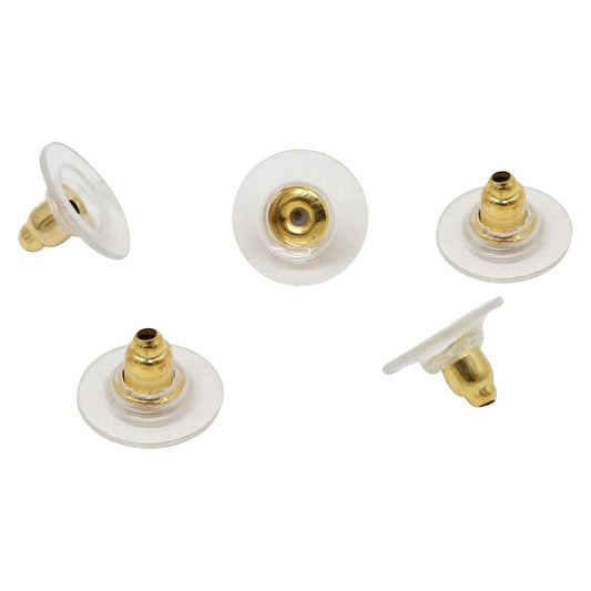 White & Gold Color Jewellery Raw Material (Earrings Push Back 50 Pairs) (JRM121WHTGLD)