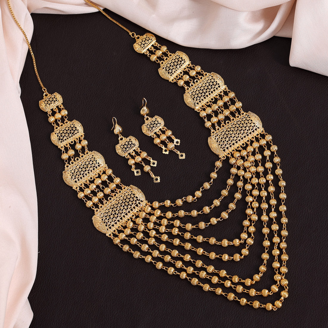 Gold Color Gold Plated Necklace Set (KBSN1171GLD)