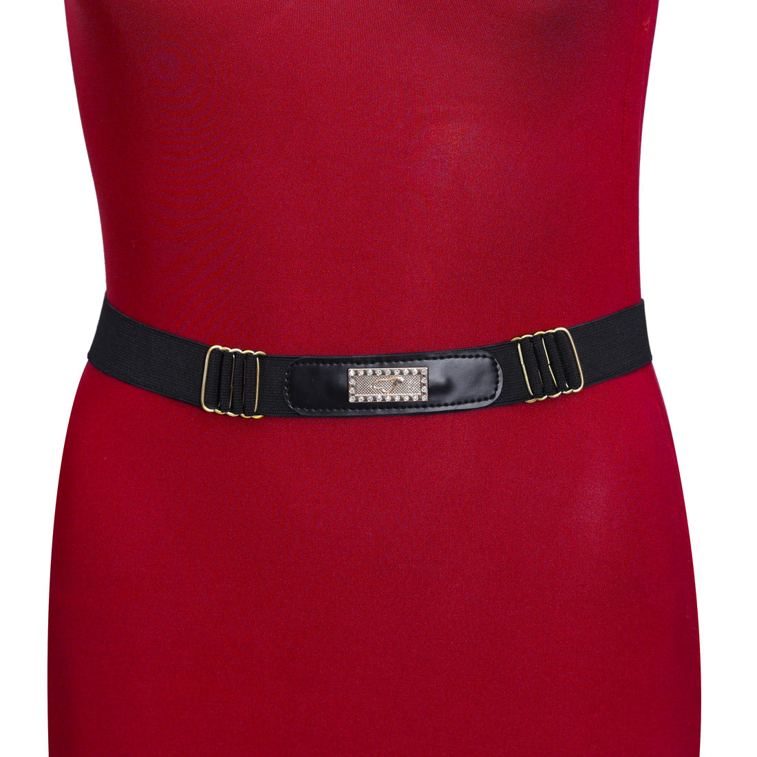 Gold & Black Color Kamarband Elastic Waist Belt For Women//Girls (KMBND496GLD)