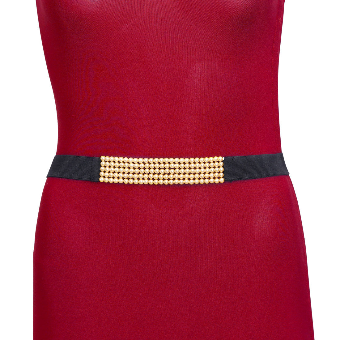 Yellow Gold Color Kamarband Elastic Waist Belt For Women//Girls (KMBND506YGLD)