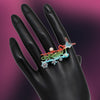 Multi Color Mint Meena Finger Ring For Women (KMR524MLT)