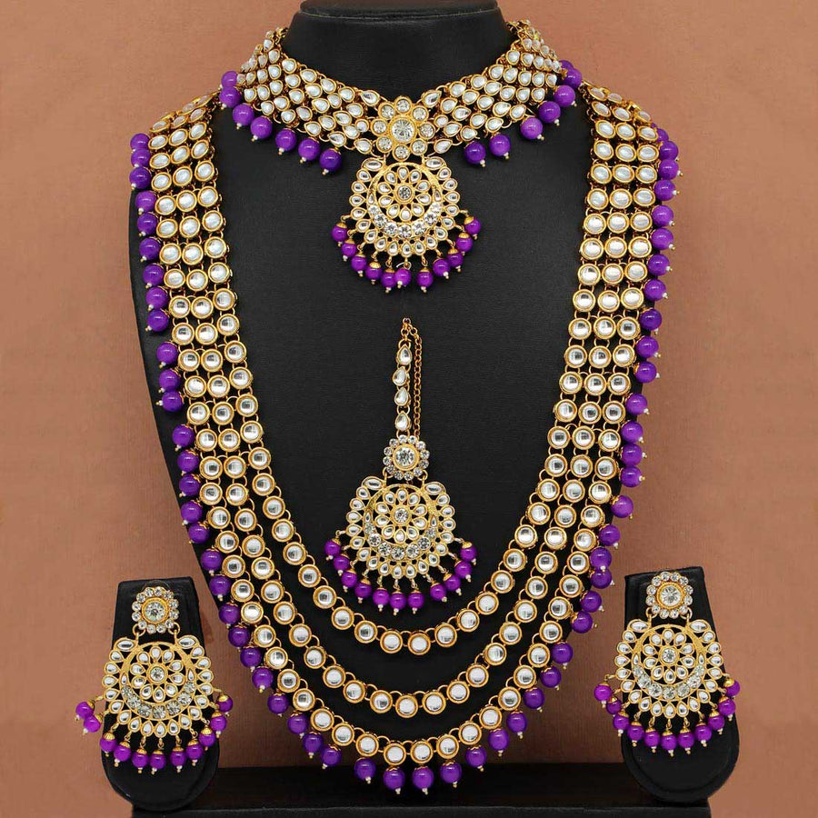 Purple Color Kundan Necklace Set (KN1021PRP)