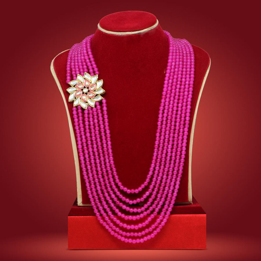 Rani Color Kundan Necklace (KN1044RNI)