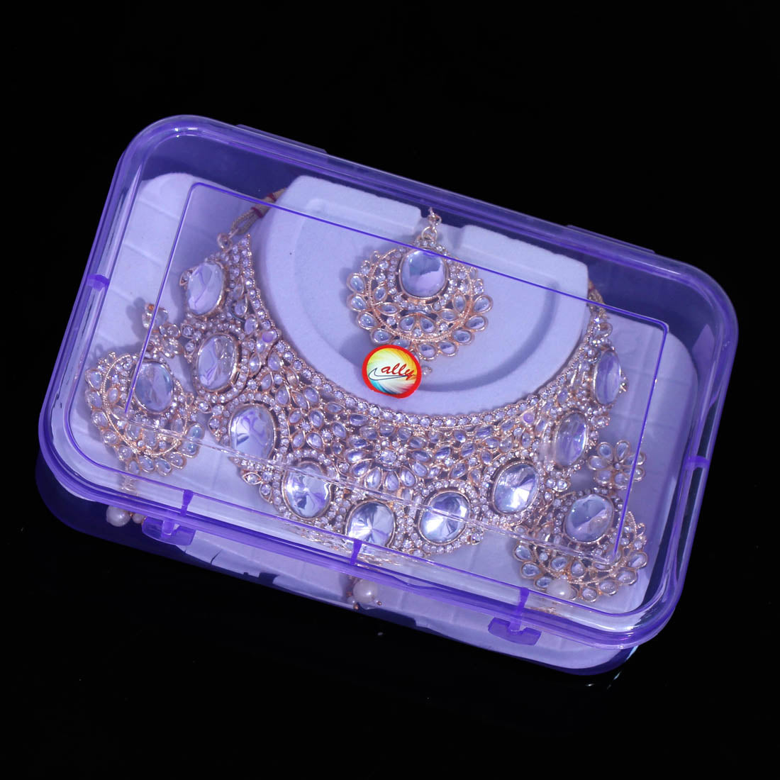 White Color Choker Kundan Necklace Set (KN1128WHT)