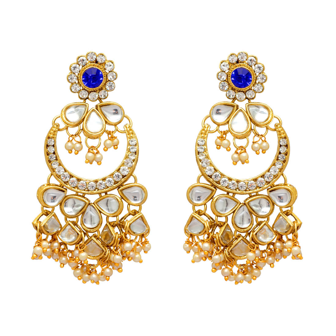 Blue Color Kundan Necklace With Earring & Maang Tikka (KN131BLU)