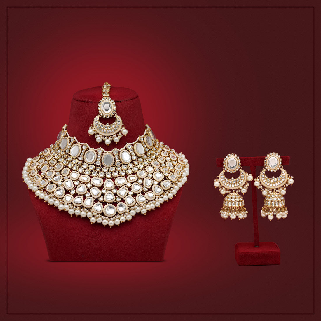 White Color Kundan Necklace Set (KN1345WHT)