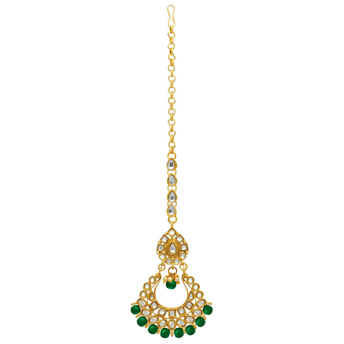 Green Color Kundan Choker Necklace Set (KN137GRN)
